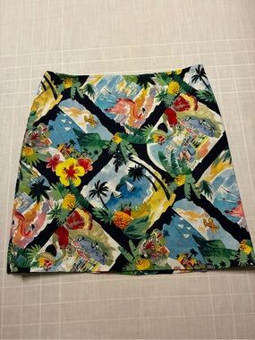 Talbots Petite Tropical Postcard Mini Skirt